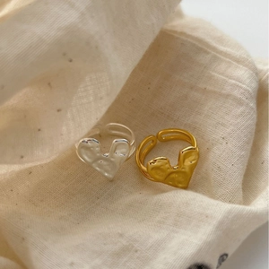 Anelli a cuore minimalisti in argento sterling 925 in finitura oro e argento
