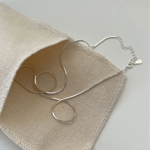 Collier minimaliste en argent sterling 925 à maille serpent avec extension réglable