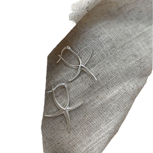 Minimalist S925 sterling silver starfish stud earrings with a polished metallic finish