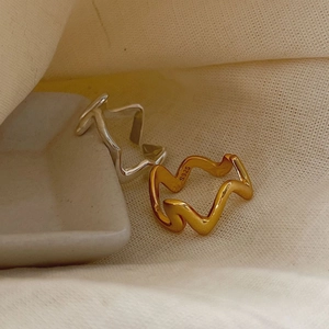 Ensemble de bagues vagues minimalistes en argent sterling 925 doré et argenté