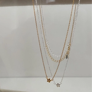 Collier Pendentif Fleur en Argent Sterling 925 Minimaliste pour Femme Or Argent Électroplaqué Petite Chaîne Florale Bijoux Cadeau