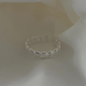 Minimalist S925 sterling silver bubble ring with adjustable open band for women
