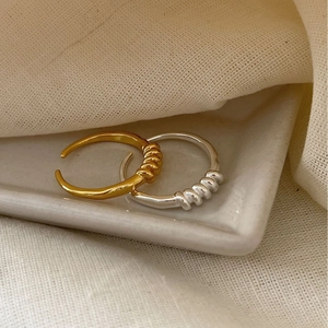 Minimalistischer S925 Sterlingsilber Spiralring in Gold und Silber, verstellbar