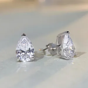 925 Sterlingsilber Tropfenschliff Strass Ohrstecker Für Damen Minimalistische Wassertropfen Funkelnde Eingelegte Mode Schmuck Geschenk