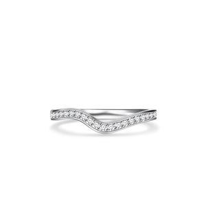 Elegant wave-shaped 925 sterling silver ring with sparkling micro-pave zirconia stones