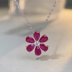 Collier Pendentif Fleur de Camélia en Argent Sterling 925 Boucles d'Oreilles Incrusté de Strass Bijoux Choker Floral pour Femme Accessoire de Mode Navette