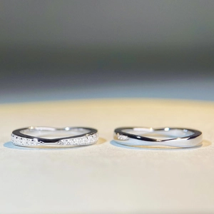 Ensemble de bagues empilables en argent S925 en forme de V avec pavé de zircons et fini poli