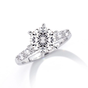 Bague luxueuse en argent 925 avec moissanite 3ct taille feu d'artifice à six griffes