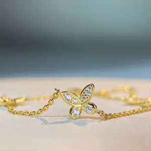 925 Sterlingsilber Moissanit Schmetterling Armband Für Damen Elegant D Farbe Moissanit Eingelegt Phantom Schmetterling Schmuck Geschenk