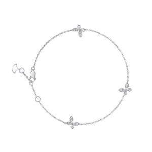 Funkelndes S925 Sterlingsilber Schmetterling Armband mit brillanten Moissanit-Steinen