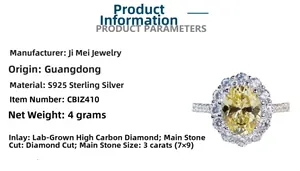 Macro detail of 3ct oval yellow carbon diamond ring with halo setting on S925 silver band