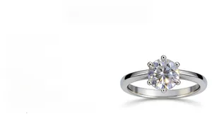 Detail of 1 carat round cut moissanite ring with S925 silver six-prong setting parameters