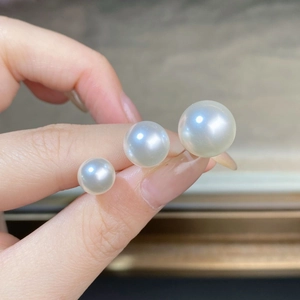 Three high-luster S925 sterling silver white pearl earrings in various sizes for women