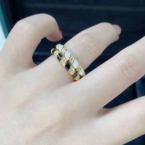 S925 Sterling Silver Enamel Ring For Women Gold Plated Spiral Twist Design Rhinestone Inlaid Minimalist Fashion Finger Ring