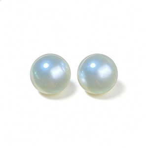 Elegant S925 sterling silver stud earrings with high luster white round pearls