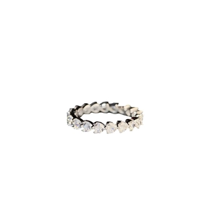 Sparkling S925 sterling silver heart-shaped eternity ring with full zircon setting for women