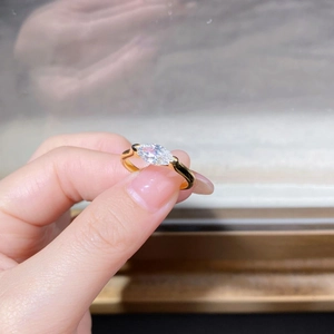 Classic 925 sterling silver marquise cut mint green moissanite ring for women