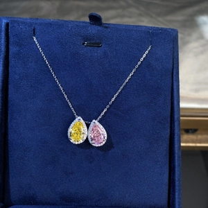Lussuosa Collana in Argento Sterling 925 Con Ciondolo in Strass a Pera Elegante Catena a Goccia d'Acqua Per Gioielli da Festa Donna