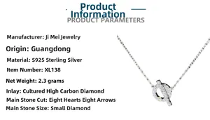 Macro shot of S925 sterling silver OT buckle necklace with full cubic zirconia stones