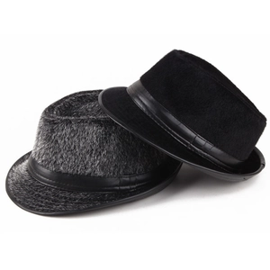 Vintage Faux Mink Fur Fedora Hat For Men Women Warm Winter Jazz Hat With Faux Leather Band Solid Color Gentleman Cap