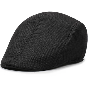 Men Retro Newsboy Cap Breathable Linen Blend Mesh Flat Beret Hat For Elderly Middle Aged Men Summer Sunshade Ivy Cabbie Cap
