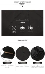Detail view of cotton newsboy hat featuring breathable fabric and precision stitching