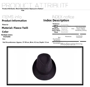 Detailed view of dark grey herringbone wool jazz hat with black decorative ribbon band