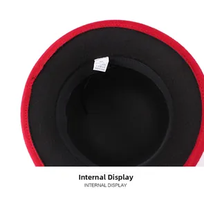 Détail de l'intérieur du chapeau d'hiver montrant la doublure noire et l'étiquette