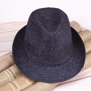 Vintage Men Fedora Hat Polyester Grid Pattern Jazz Hat With Metal Eyelets Casual Sun Protection British Style Short Brim Cap