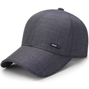 Dark grey sport baseball cap with long brim and textured fabric for sun protection