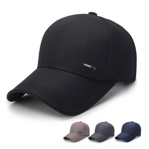 Solid Color Cotton Polyester Baseball Cap For Men Adjustable Outdoor Sports Sun Hat Breathable Casual Plain Curved Brim Dad Hat