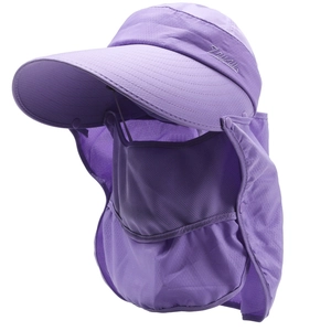 Outdoor UV Protection Bucket Hat Women Wide Brim Sun Hat With Neck Face Flap Breathable Polyester Quick Dry Hiking Fishing