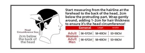 Guide des tailles détaillé pour chapeaux d'hiver avec instructions de mesure de tête