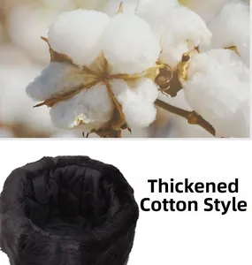 Détail de la doublure en coton épais avec surpiqûres en losange du bonnet d'hiver