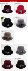 Detail view of winter faux mink fur bucket hats for women in multiple classic colors
