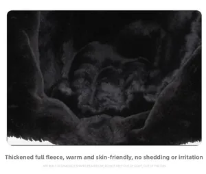 Detail of thickened faux fur lining showing warm and skin-friendly texture of winter hat