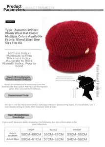 Detailed size guide and head circumference measurement chart for winter knitted beanies