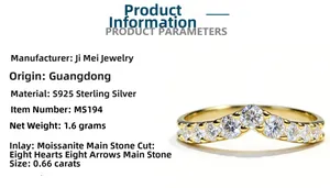 Macro detail of V-shaped S925 sterling silver ring with 18K gold finish and moissanite
