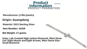 Détails du bracelet nœud en argent S925 avec diamants haute teneur en carbone 8H8A