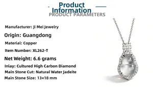 Makro-Detail des natürlichen Shui Mo Jade Kürbis-Anhängers mit funkelnden Carbon-Diamanten