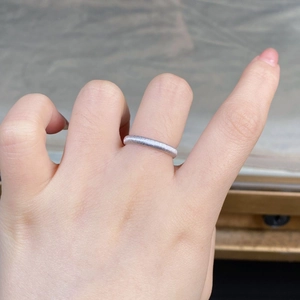 Detailed view of handmade brushed 925 silver ring with minimalist matte texture finish