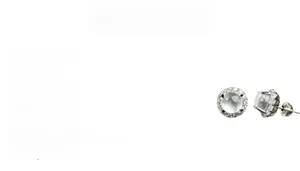 Detail showing S925 silver stud earrings with translucent jadeite and diamond border
