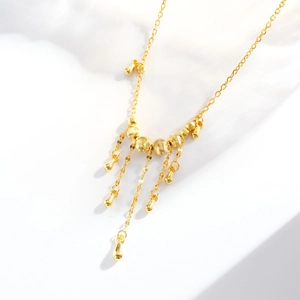Collier à pampilles en argent S925 avec perles œil-de-chat et pendentifs goutte d'eau