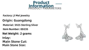 Macro detail of S925 sterling silver butterfly earring showing hollow filigree craftsmanship