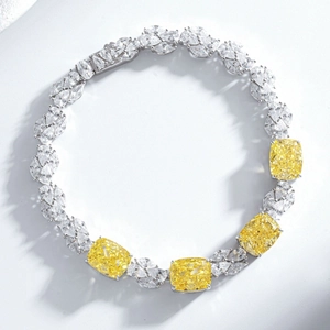 Luxury S925 Sterling Silver Bracelet For Women Full Inlaid Ice Flower Cut Zirconia Radiant Bangle Elegant Party Jewelry