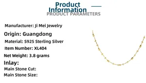 S925 sterling silver chain with 24K gold plating and 3.8g net weight detail
