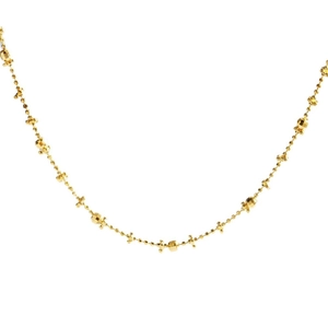 Minimalist S925 sterling silver chain plated in 24K gold with delicate beads and stars