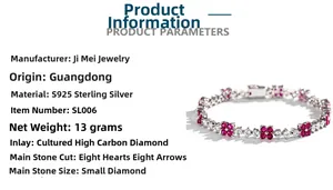 Specifiche del bracciale quadrifoglio in argento S925 con zirconi e diamanti ad alto carbonio