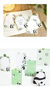 Cute panda themed notepad set with diverse cartoon illustrations for DIY journaling