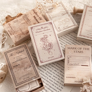 Retro Matchbox Stickers Vintage White Kraft Paper Decorative Labels For Scrapbooking Journaling DIY Arts Crafts Notebook